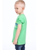 Green boys\' t-shirt with inscriptions NDZ7357 - Online store - Boutique